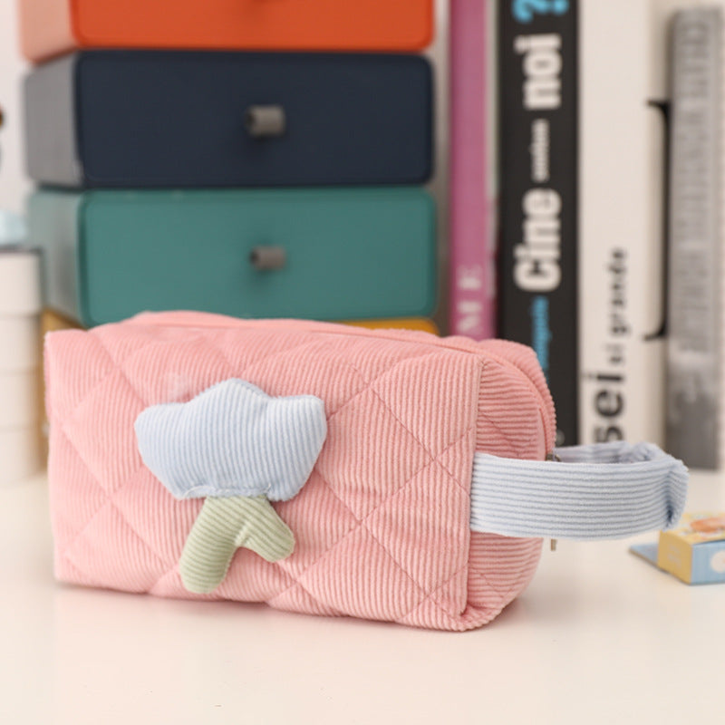 Wholesale Corduroy Simple Handheld Cosmetic Bag